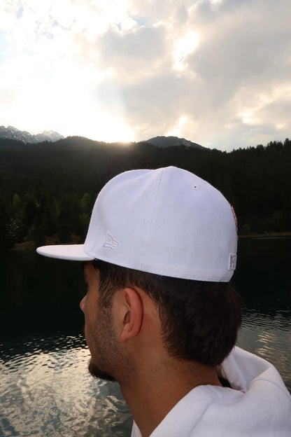 Bloom Culture – White Floral NY Fitted Cap