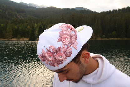 Bloom Culture – White Floral NY Fitted Cap