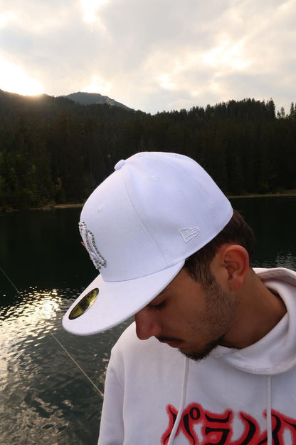 Bloom Culture – White Floral NY Fitted Cap
