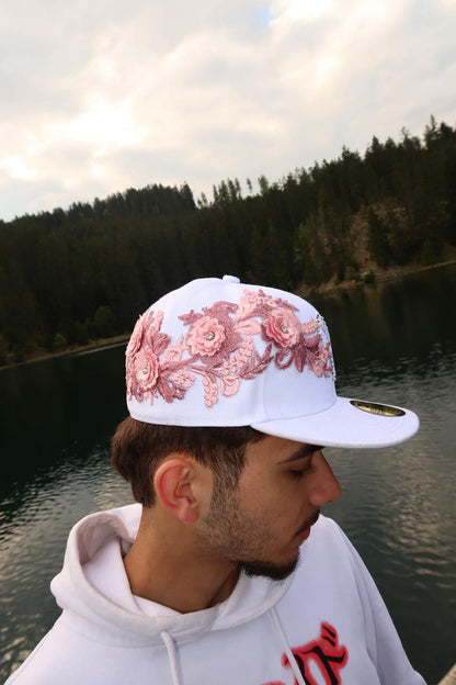 Bloom Culture – White Floral NY Fitted Cap